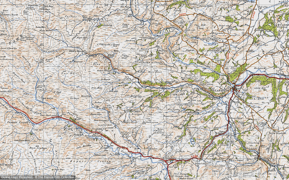 Old Map of Glynhafren, 1947 in 1947