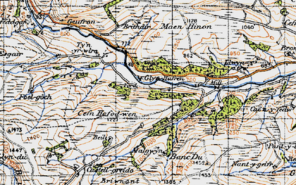 Old map of Glynhafren in 1947