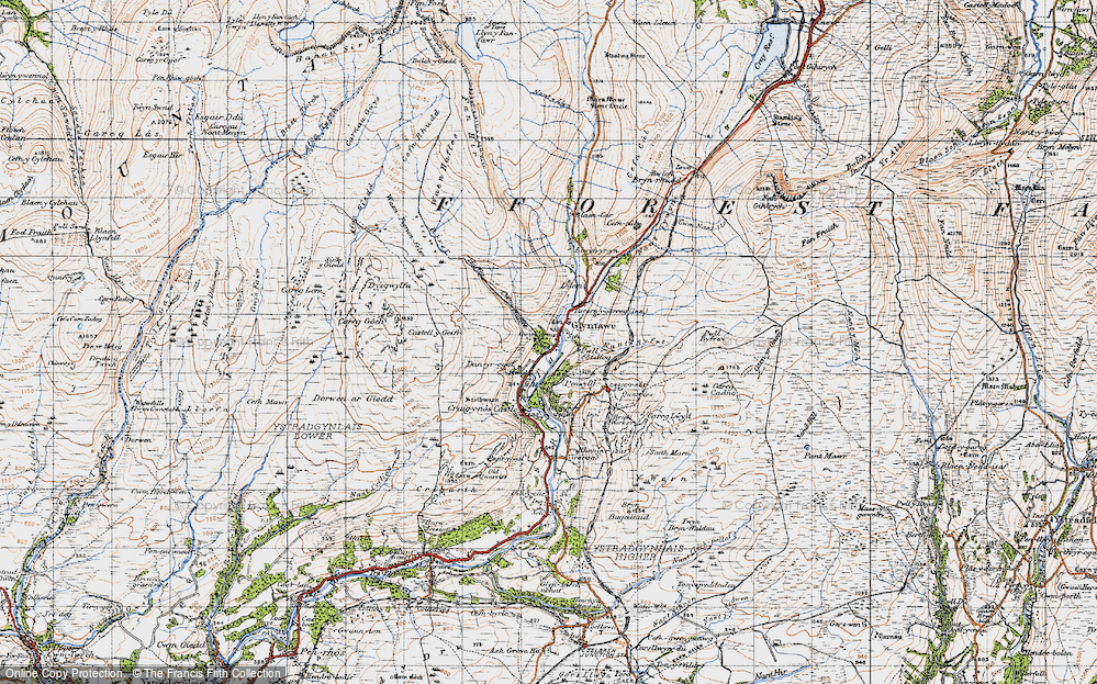 Old Map of Glyntawe, 1947 in 1947