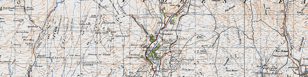Old map of Glyntawe in 1947