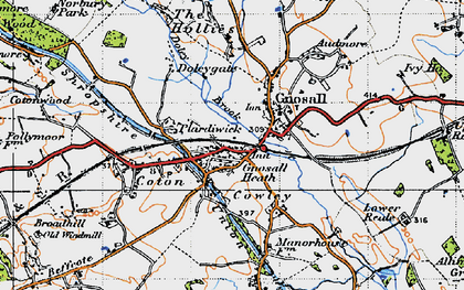 Old map of Gnosall Heath in 1946