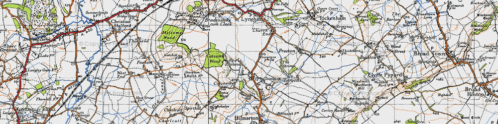 Old map of Goatacre in 1947