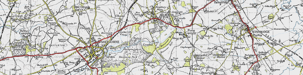 Old map of Goathill in 1945