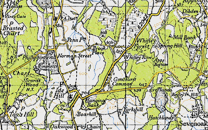 Old map of Goathurst Common in 1946