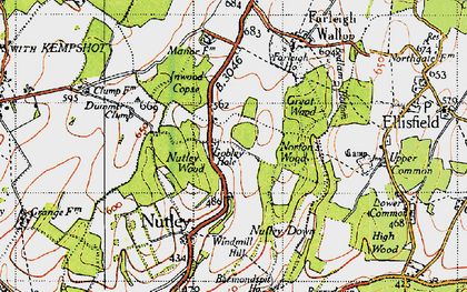 Old map of Gobley Hole in 1945