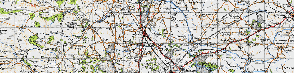 Old map of Gobowen in 1947