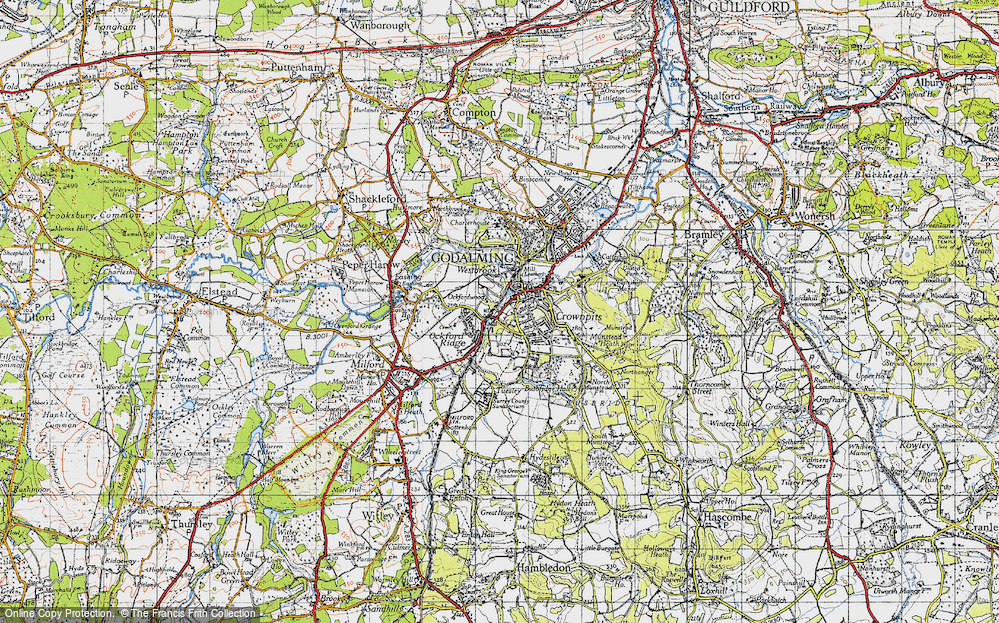 Ordnance Survey Map Guildford Map Of Godalming, 1940 - Francis Frith