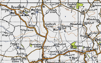 Old map of Goddard's Corner in 1946