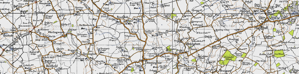 Old map of Goddard's Corner in 1946