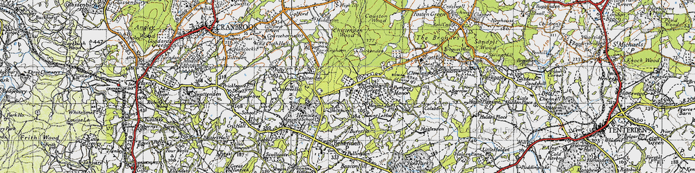 Old map of Goddard's Green in 1940