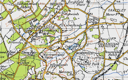 Old map of Goddard's Green in 1945