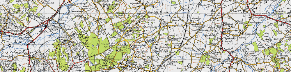 Old map of Goddard's Green in 1945