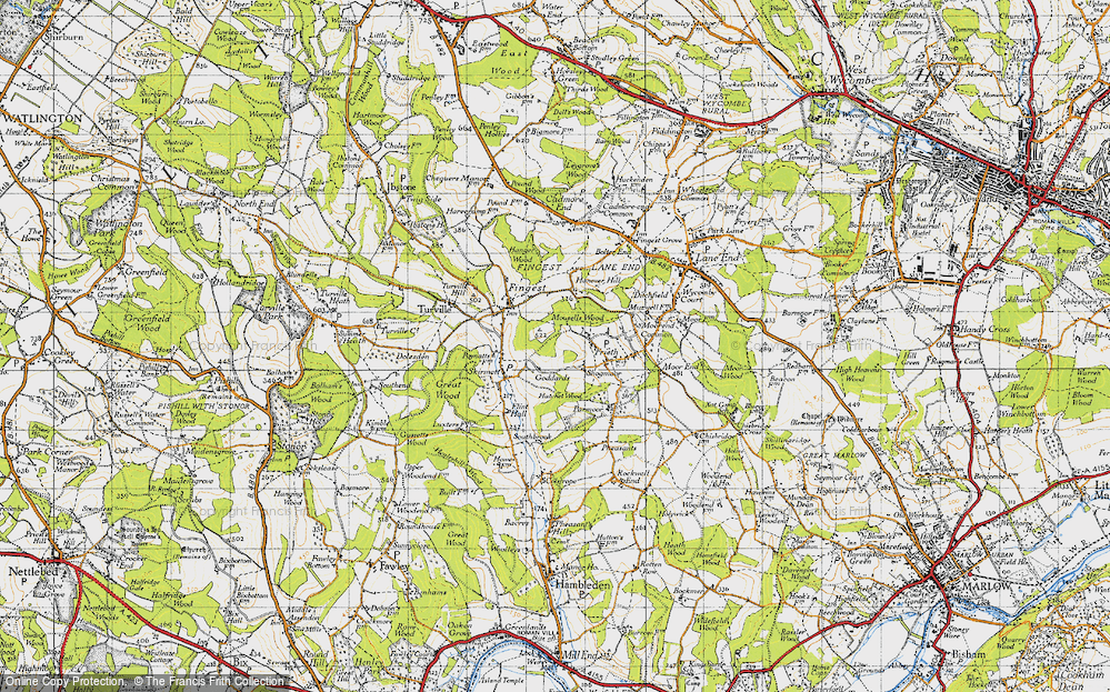 Old Map of Goddards, 1947 in 1947