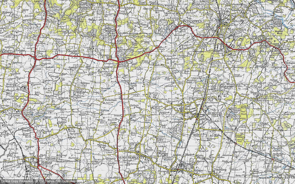 Old Map of Goddards' Green, 1940 in 1940