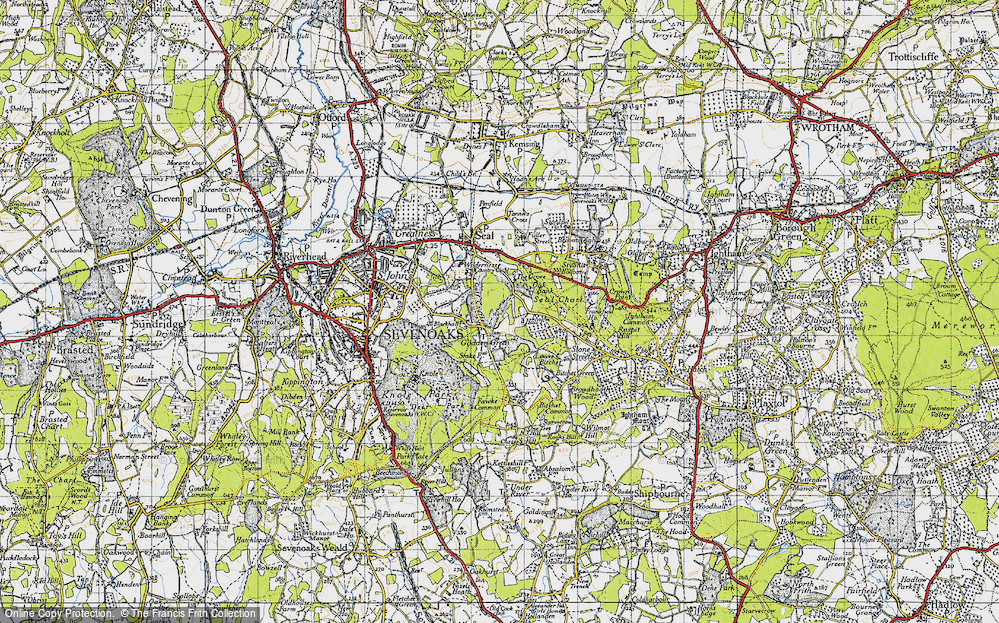 Old Map of Godden Green, 1946 in 1946