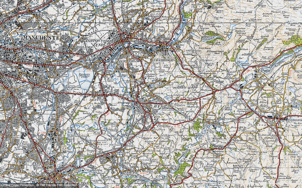 Old Map of Godley, 1947 in 1947