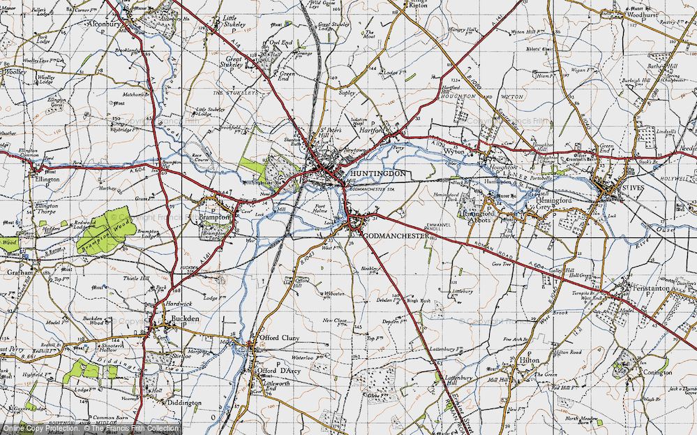 Old Map of Godmanchester, 1946 in 1946