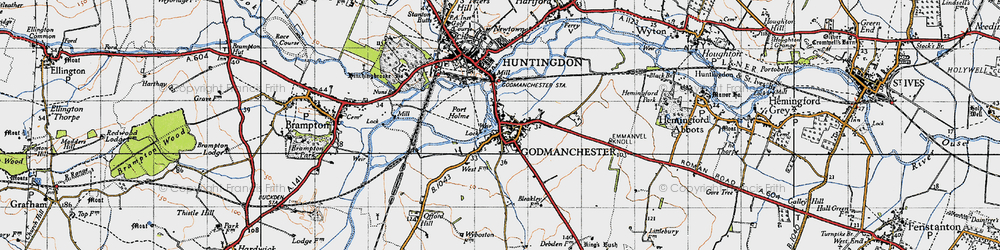 Old map of Godmanchester in 1946
