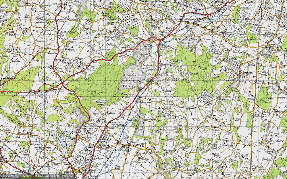 Old Map of Godmersham, 1940 in 1940