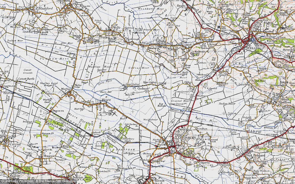 Old Map of Godney, 1946 in 1946