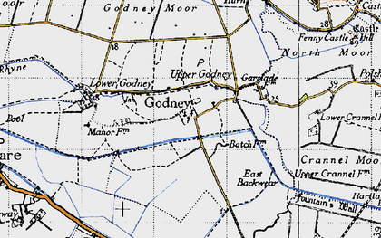 Old map of Godney in 1946