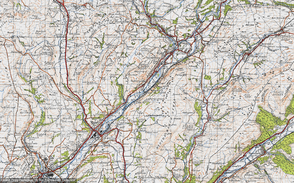 Old Map of Godre'r-graig, 1947 in 1947