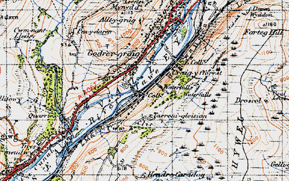 Old map of Godre'r-graig in 1947