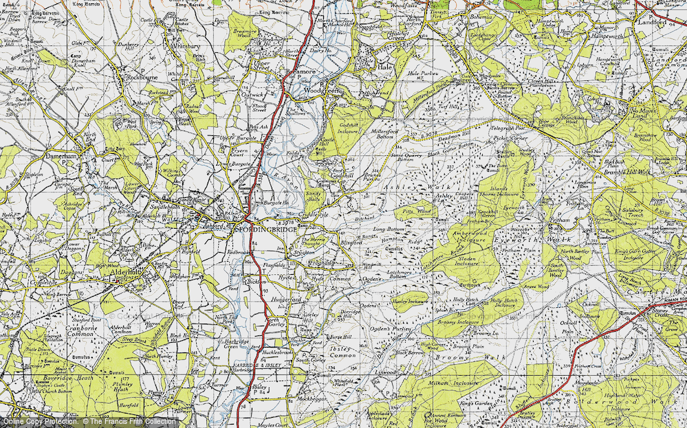 Old Map of Godshill, 1940 in 1940
