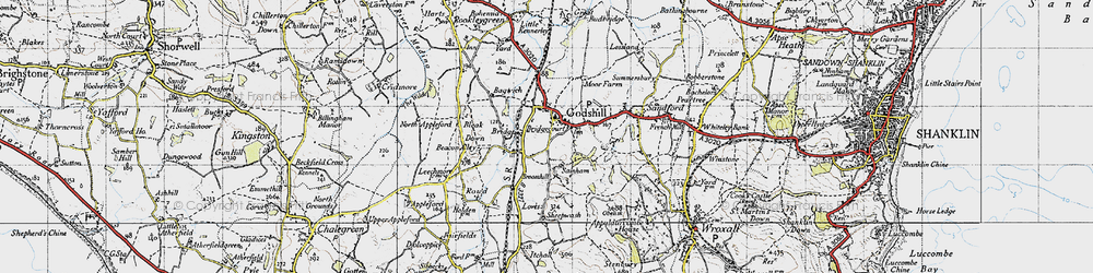 Old map of Bagwich in 1945
