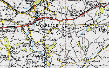 Old map of Godwell in 1946