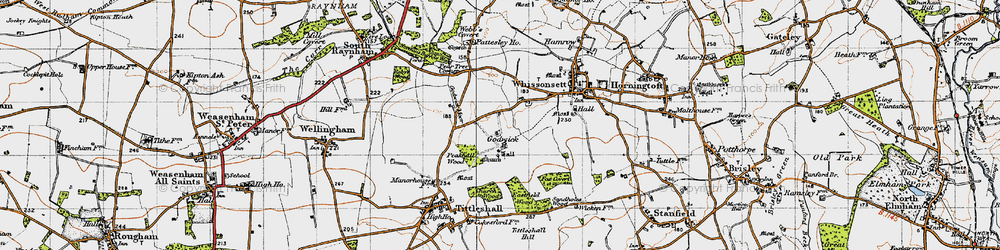 Old map of Godwick in 1946