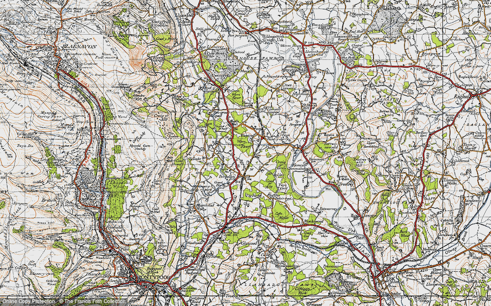 Old Map of Goetre, 1946 in 1946