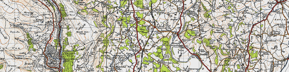 Old map of Goetre in 1946