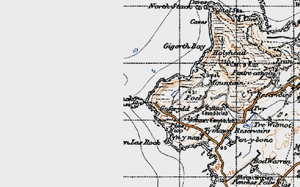 Old map of Goferydd in 1947