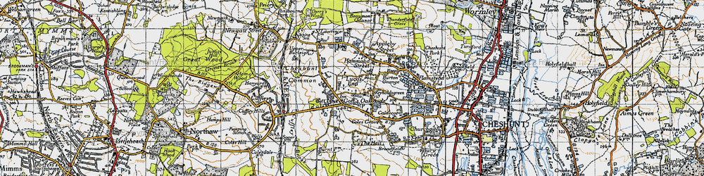 Old map of Goff's Oak in 1946
