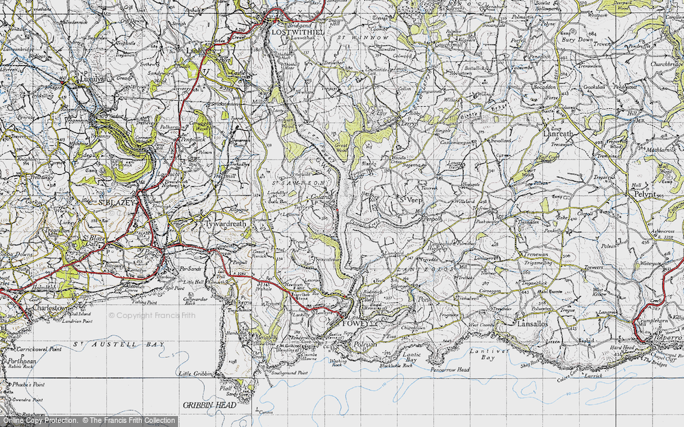 Old Map of Historic Map covering Cliff in 1946