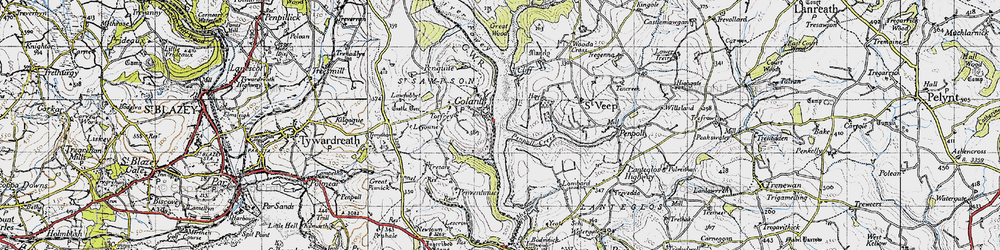 Old map of Golant in 1946