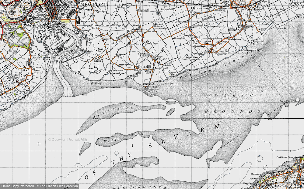 Old Map of Gold Cliff, 1946 in 1946