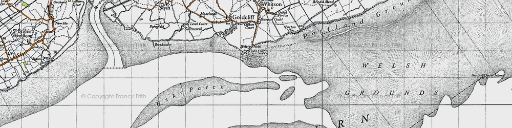 Old map of Gold Cliff in 1946