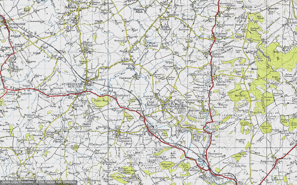 Old Map of Gold Hill, 1945 in 1945