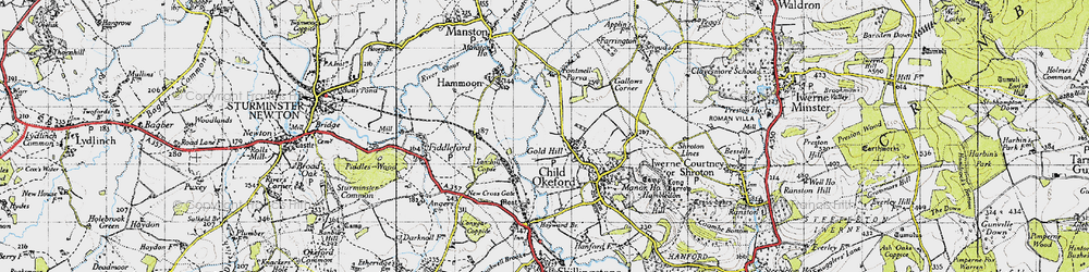 Old map of Gold Hill in 1945