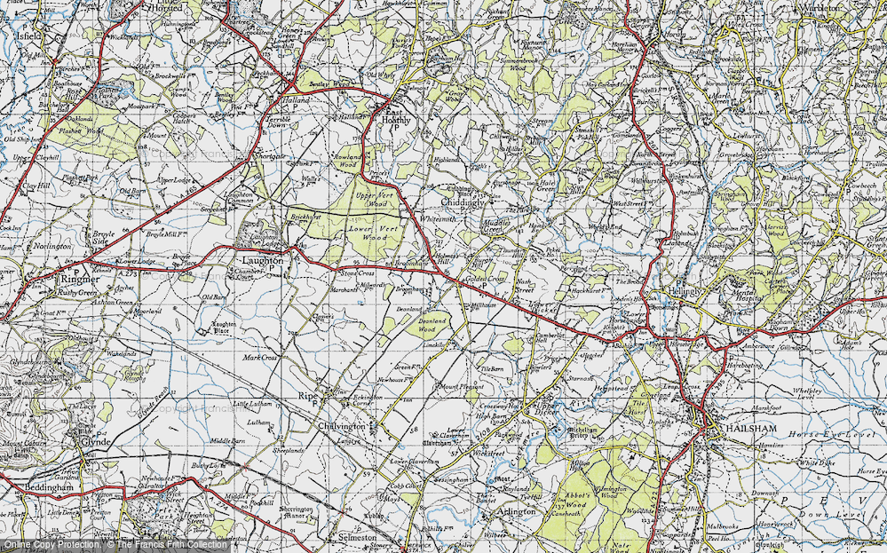 Old Map of Golden Cross, 1940 in 1940