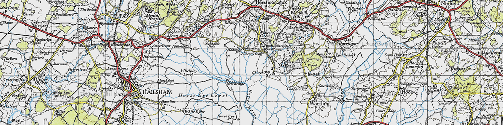 Old map of Herstmonceux Castle in 1940