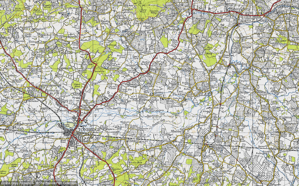 Old Map of Historic Map covering Tithe Ward in 1946