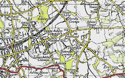 Old map of Golden Hill in 1940