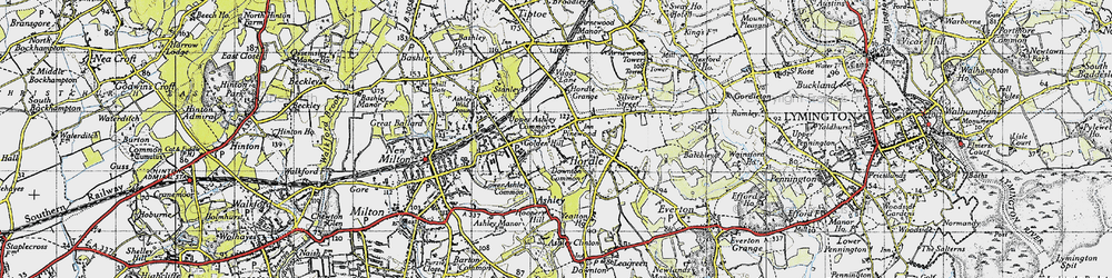 Old map of Golden Hill in 1940