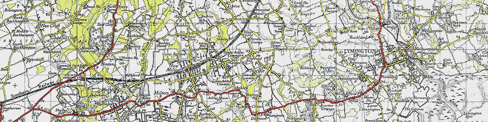 Old map of Hordle Grange in 1940