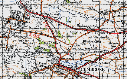 Old map of Golden Hill in 1946