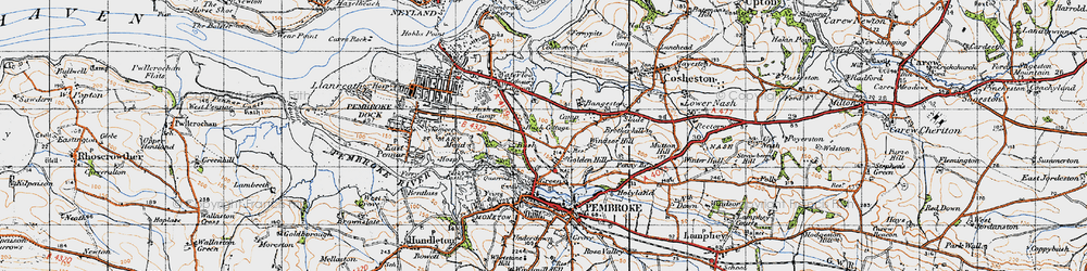 Old map of Golden Hill in 1946