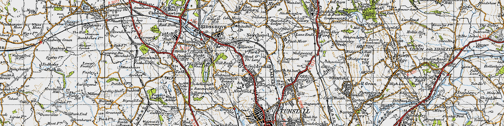 Old map of Goldenhill in 1946